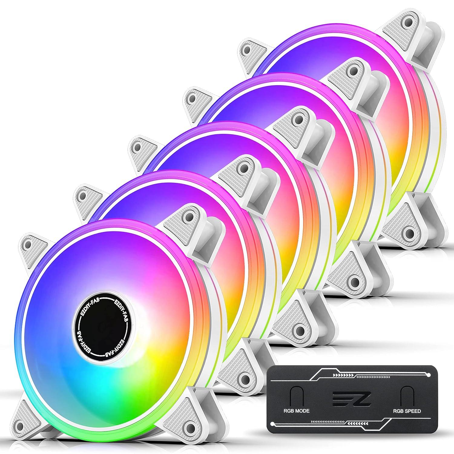 Вентилатори EZDIY-FAB Moonlight White RGB PWM 120mm - 5 Pack