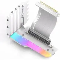 Брекет за вертикален монтаж на GPU EZDIY-FAB RGB PCIe 4.0 Riser Cable 90&deg; White