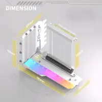 Брекет за вертикален монтаж на GPU EZDIY-FAB RGB PCIe 4.0 Riser Cable 90&deg; White