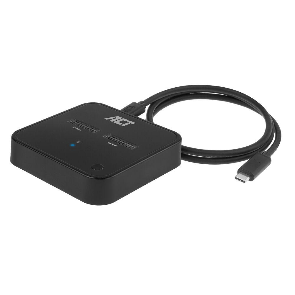 Station d'accueil SSD double, ACT M.2 NVMe/PCIe pour clonage, USB-C 3.2 Gen2