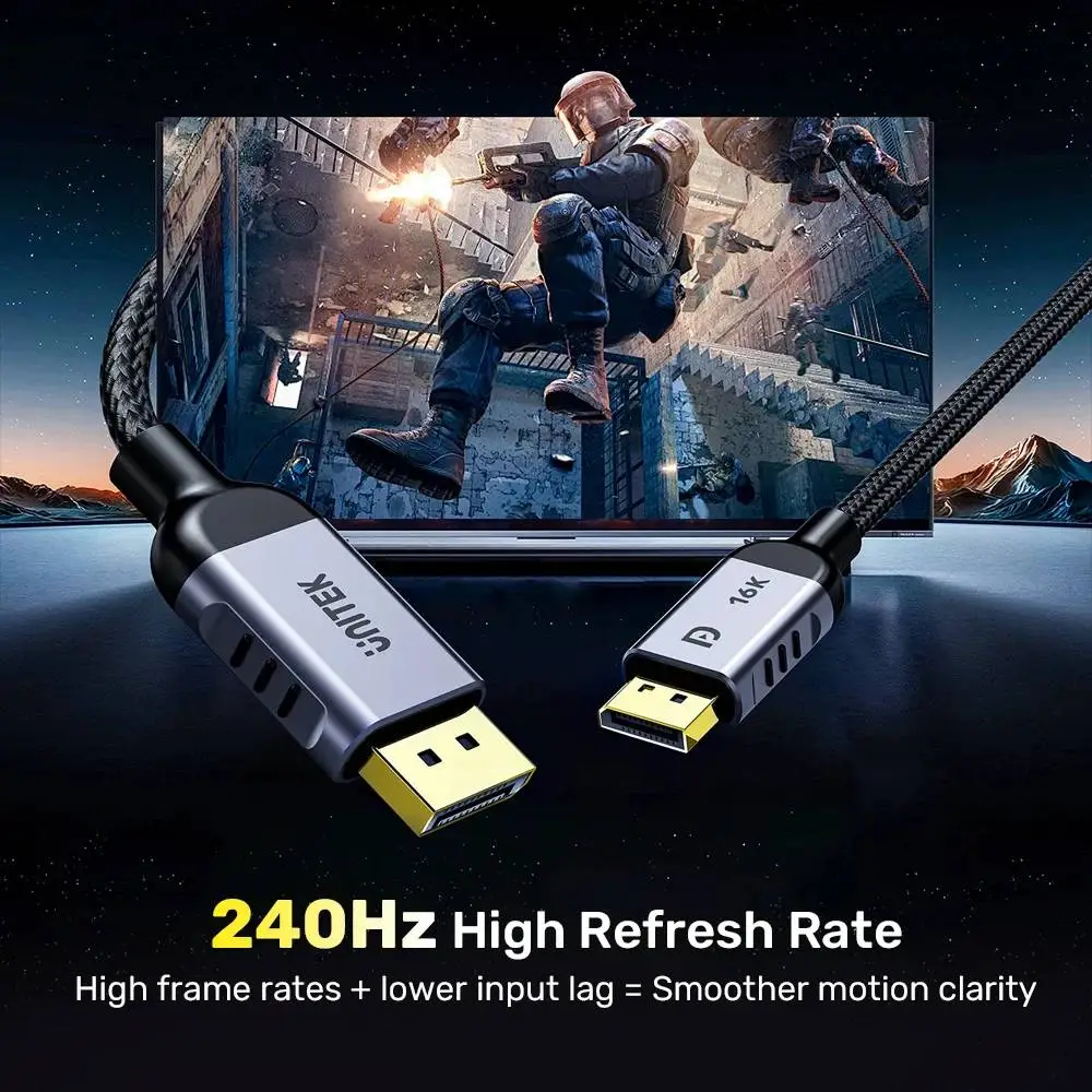 Unitek кабел Display Port 2.1 DP M / M - 8K@120Hz, Black - C1626GY-2M