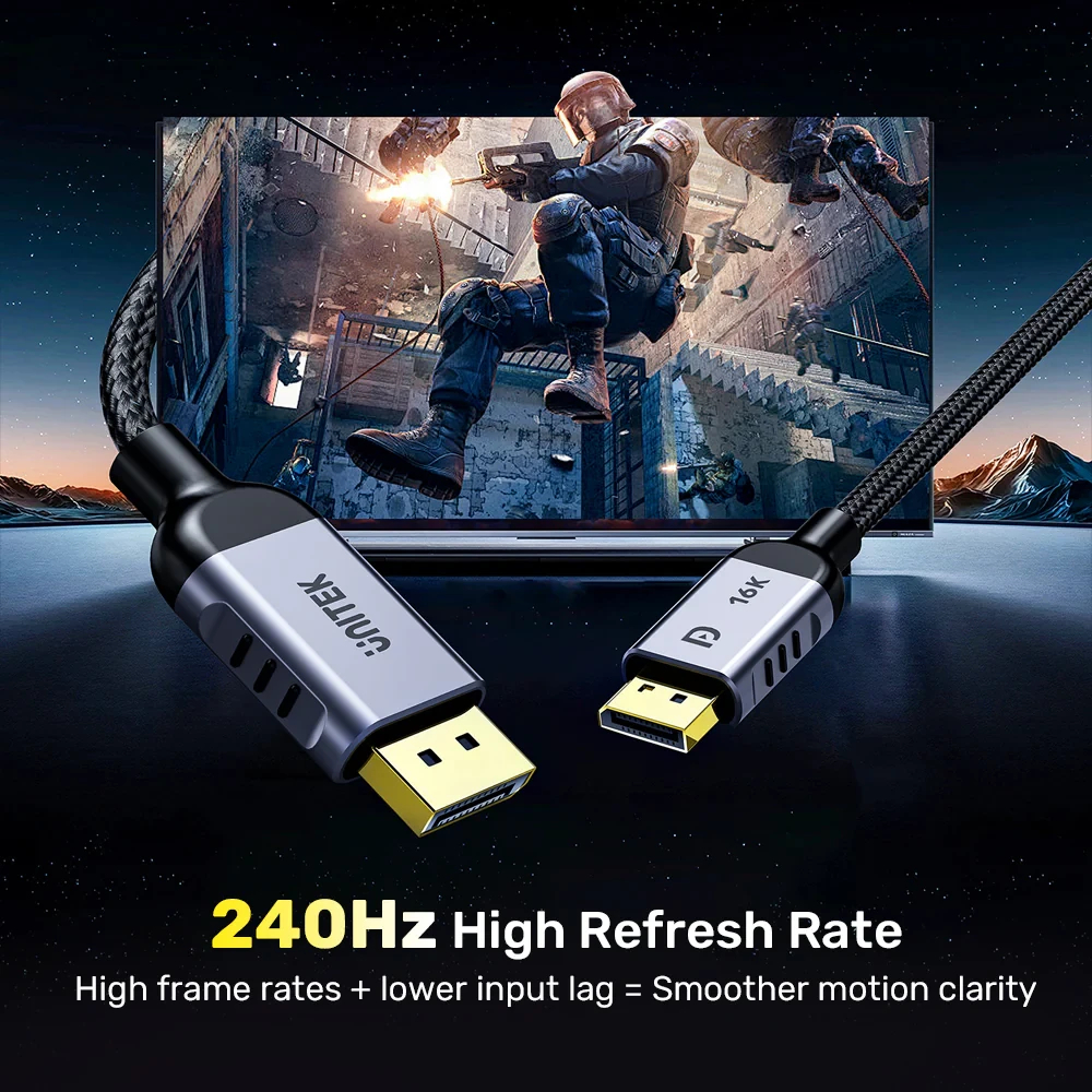 Unitek кабел Display Port 2.1 DP M / M - 8K@120Hz, Black - C1626GY-2M