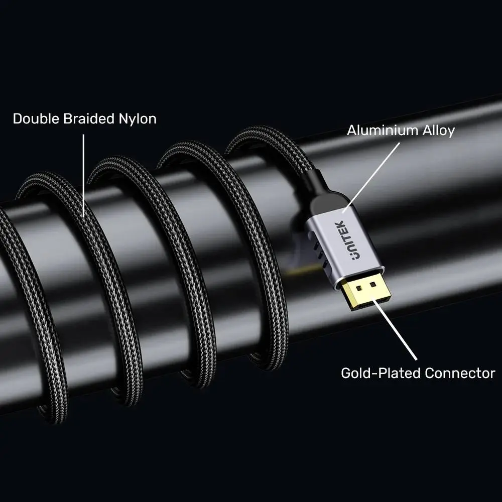 Unitek кабел Display Port 2.1 DP M / M - 8K@120Hz, Black - C1626GY-2M