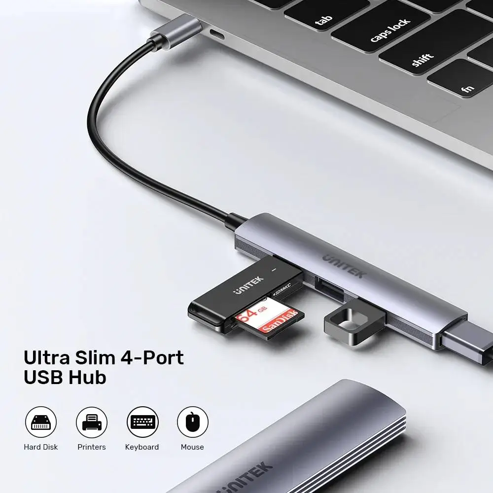 Unitek хъб USB3.0/2.0 HUB 4 port - USB-C input - H1208B