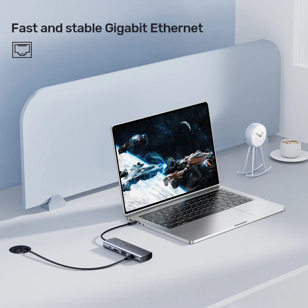 Unitek докинг станция Type-C Docking Station PD3.0 100W - HDMI, USB-C x 1, USB3.0 x 3, LAN, SD, VGA - D1113A