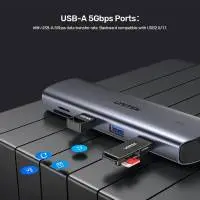 Unitek докинг станция Type-C Docking Station PD3.0 100W - HDMI, USB-C x 1, USB3.0 x 3, LAN, SD, VGA - D1113A
