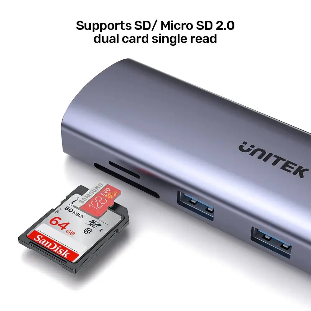 Unitek докинг станция Type-C Docking Station PD3.0 100W - HDMI, USB-C x 1, USB3.0 x 3, LAN, SD, VGA - D1113A