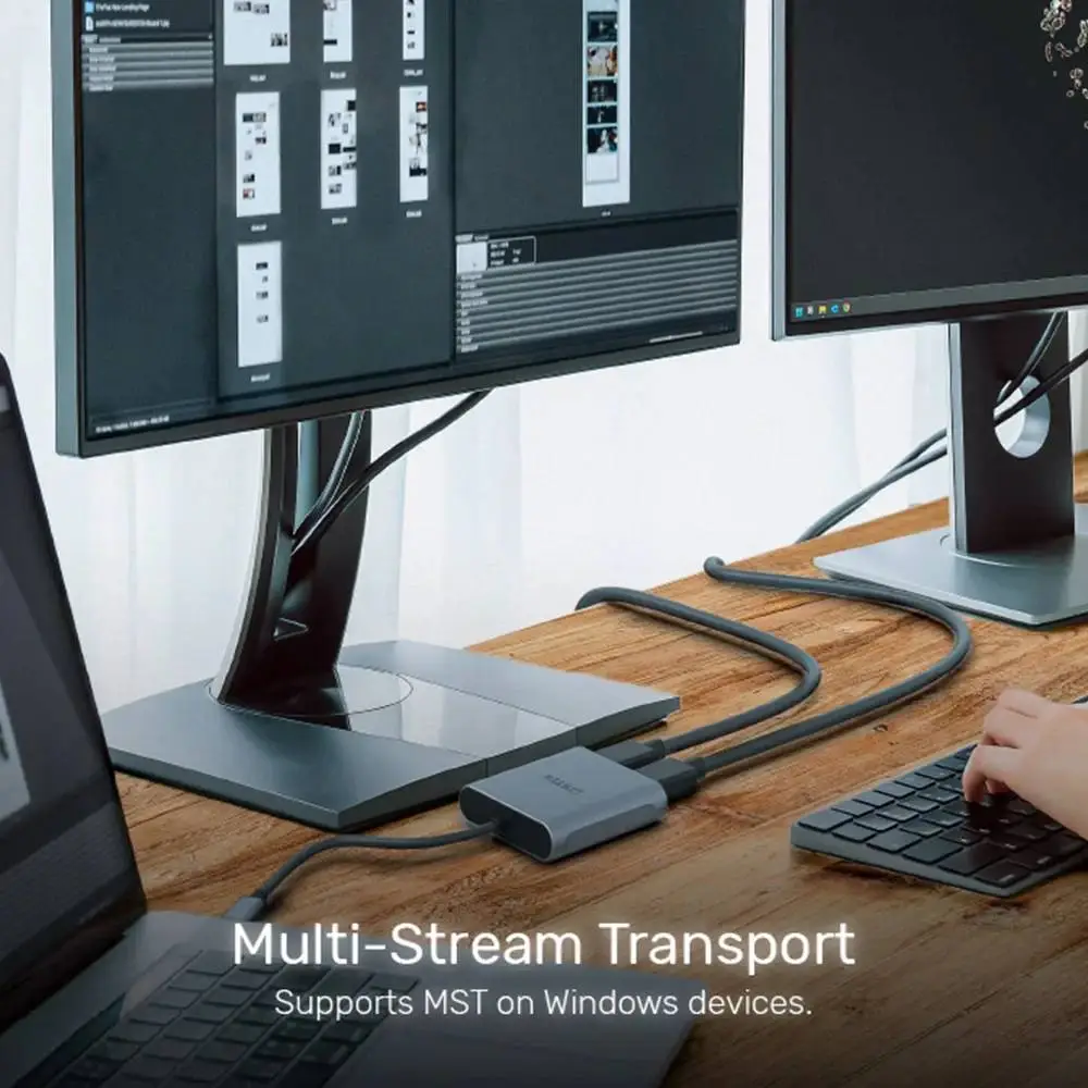 Unitek Адаптер Adapter USB-C M to DisplayPort x 2 F - 8K@30Hz, MST - V1404A