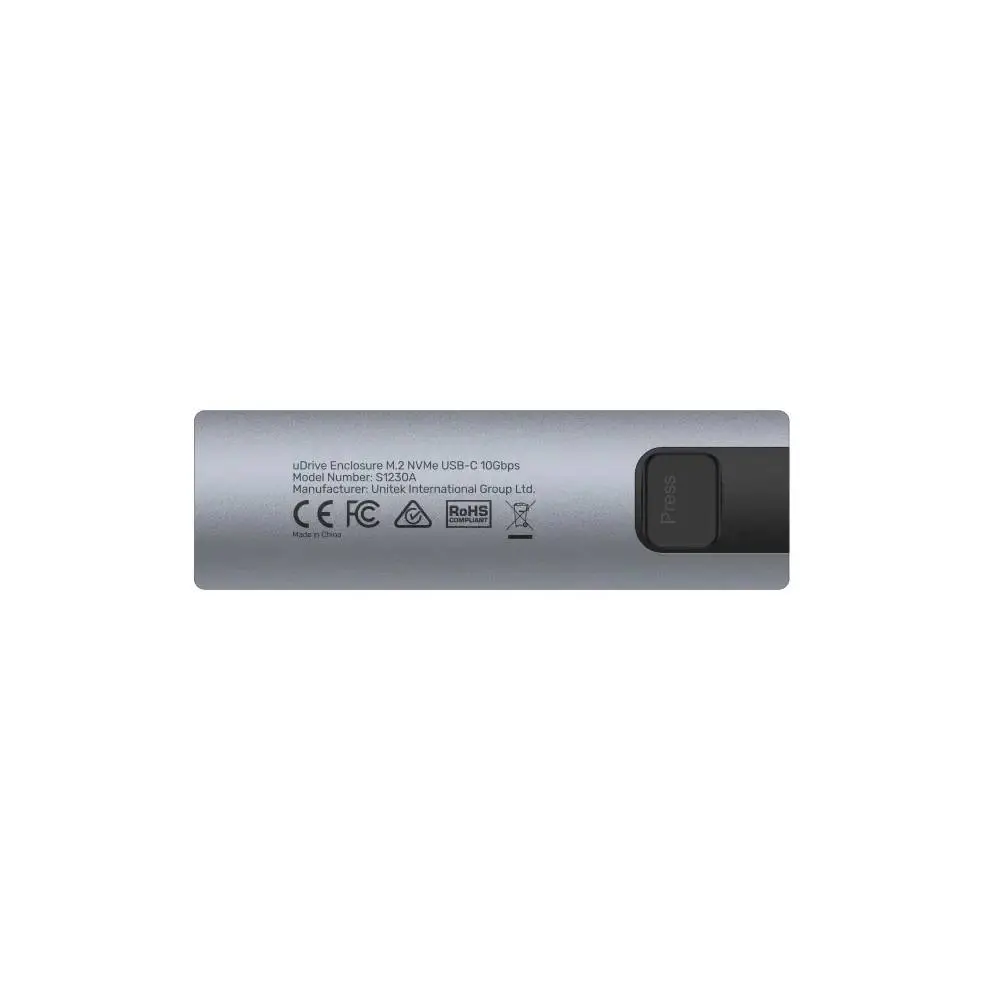 Unitek външна кутия за диск Storage - Case - M.2 NVMe/SATA M/B key - USB-C 10Gbps - S1230A