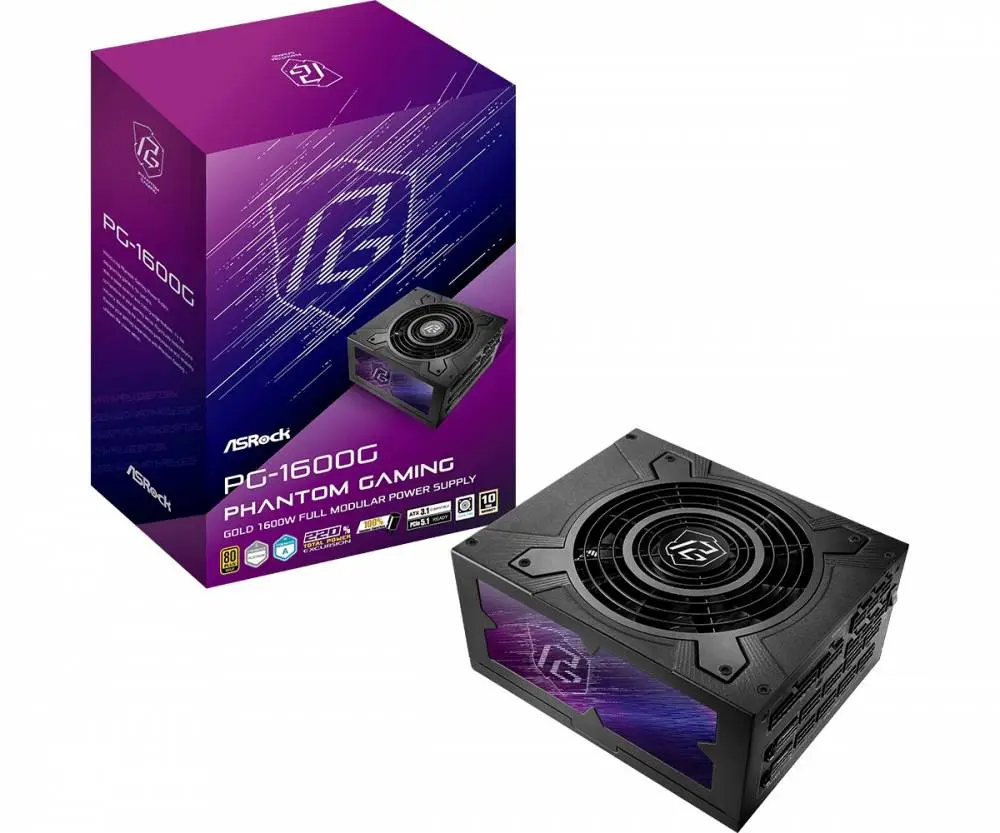 Захранване Asrock PG-1600G 1600W 80 Plus Gold ATX 3.1 PCIe 5.1 Cybenetics Fully Modular PSU
