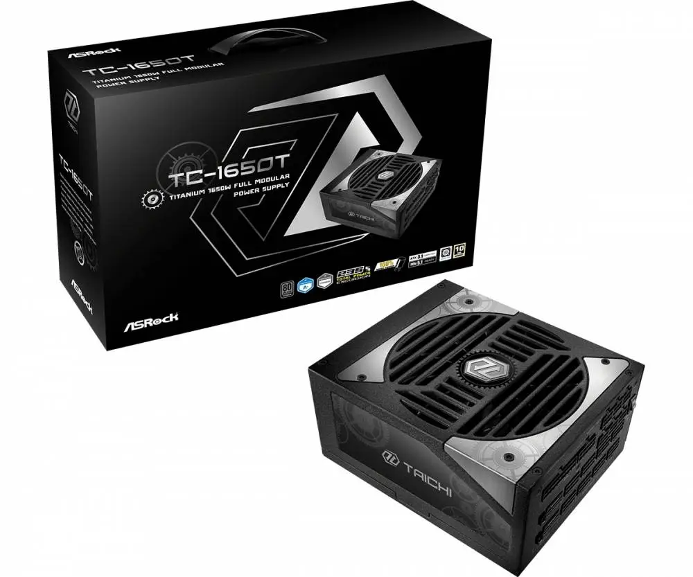 Захранване Asrock TC-1650T 1650W 80 Plus Titanium ATX 3.1 PCIe 5.1 Cybenetics Fully Modular PSU