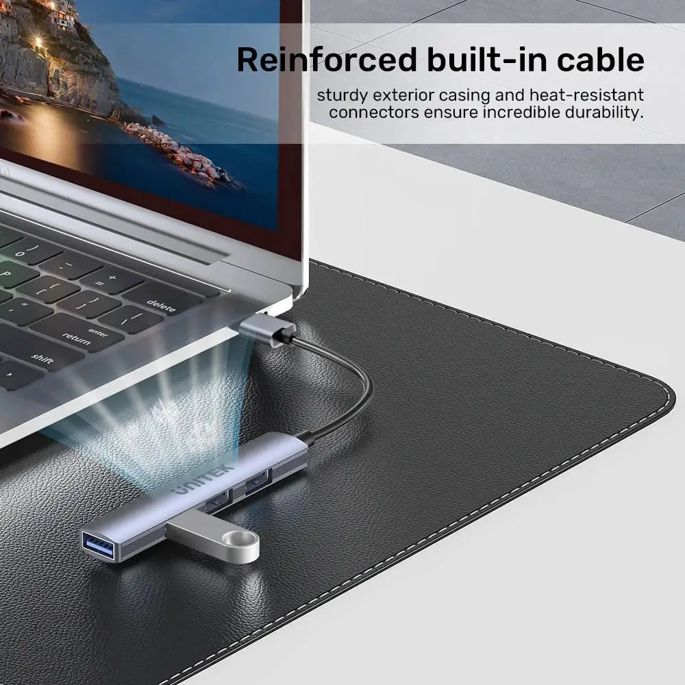 Unitek хъб USB3.0/2.0 HUB 4 port uHUB Q4 - USB-A input - USB3.0 x 1, USB2.0 x 3 - H1208A