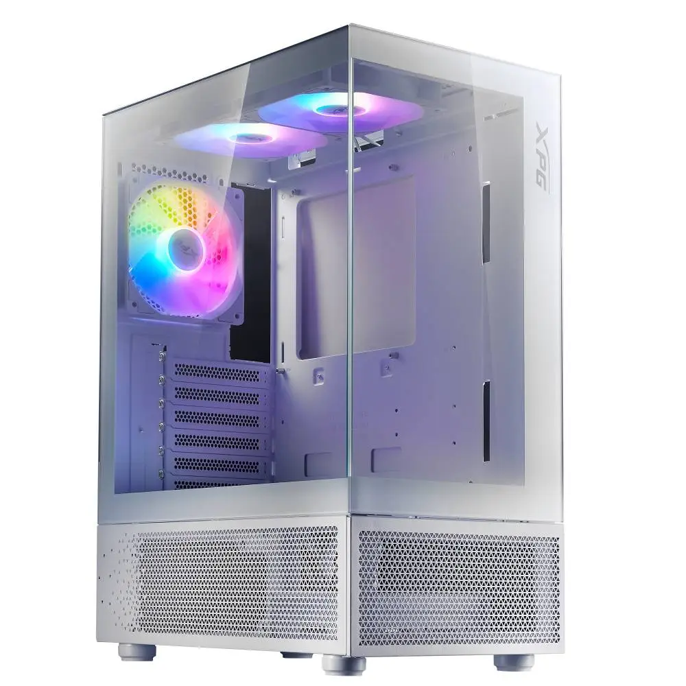 Кутия ADATA INVADER X MINI White Mid-Tower Case, 5 x 120 mm ARGB Fans