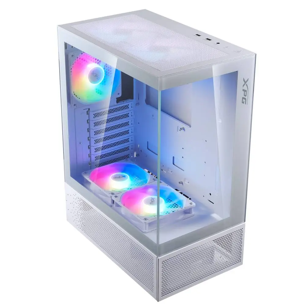Кутия ADATA INVADER X MINI White Mid-Tower Case, 5 x 120 mm ARGB Fans
