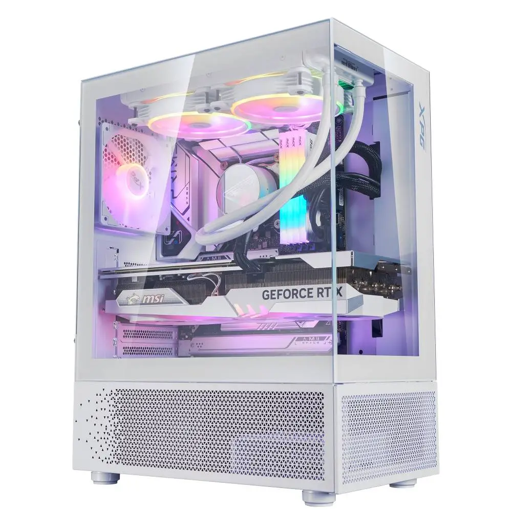 Кутия ADATA INVADER X MINI White Mid-Tower Case, 5 x 120 mm ARGB Fans