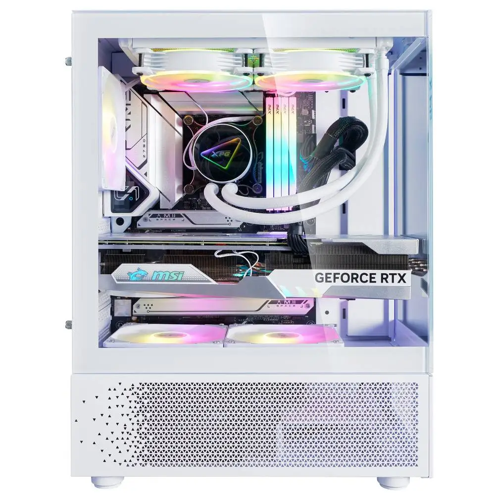 Кутия ADATA INVADER X MINI White Mid-Tower Case, 5 x 120 mm ARGB Fans