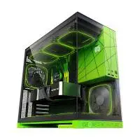Кутия Geometric Future Model 5 Black/Green, NVIDIA style limited edition Case EATX, 5 x 140 mm aRGB fans included