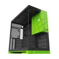 Кутия Geometric Future Model 5 Black/Green, NVIDIA style limited edition Case EATX, 5 x 140 mm aRGB fans included