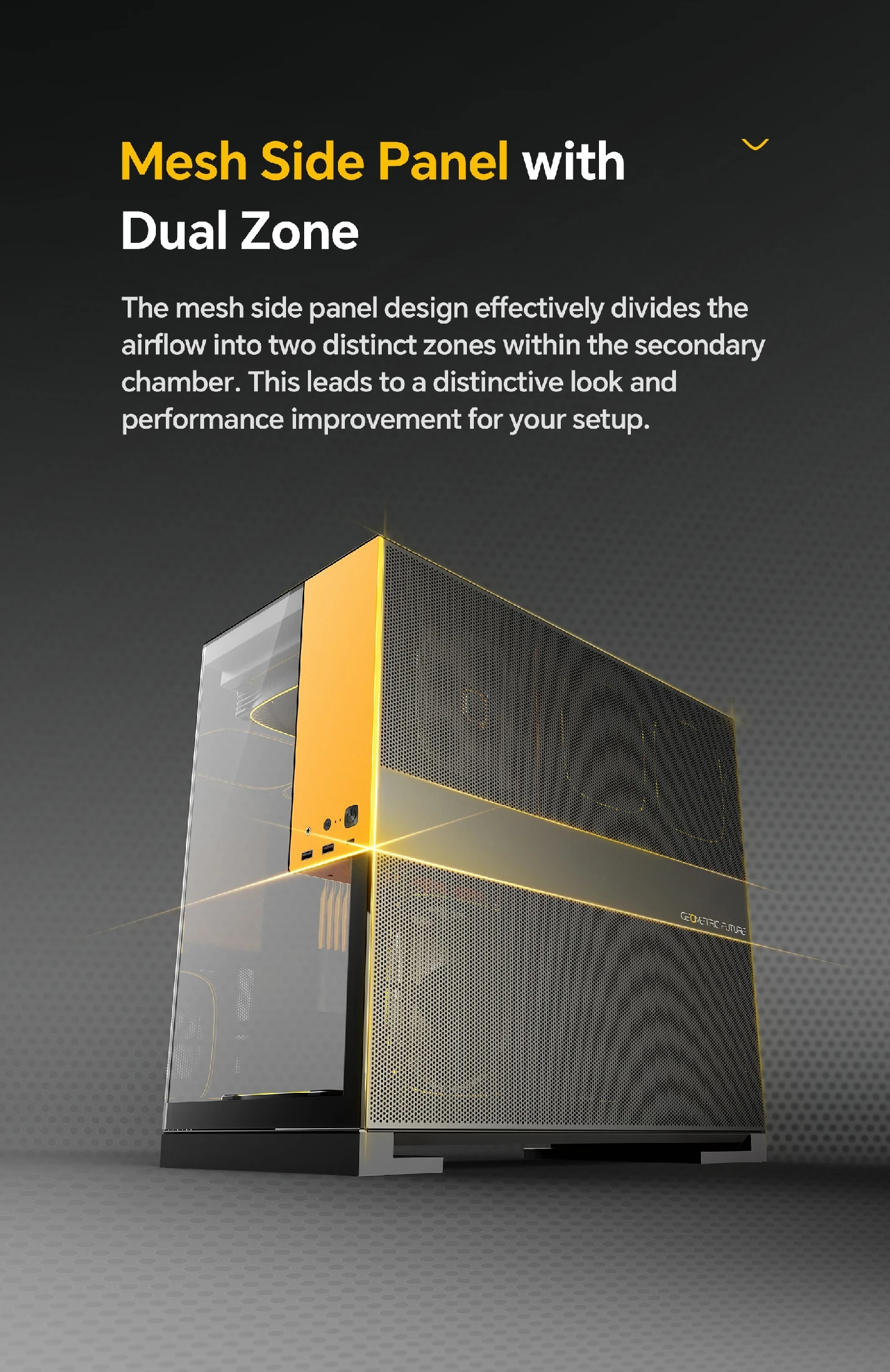 Кутия Geometric Future Model 5 Black/Grey Case EATX, 5 x 140 mm aRGB fans included