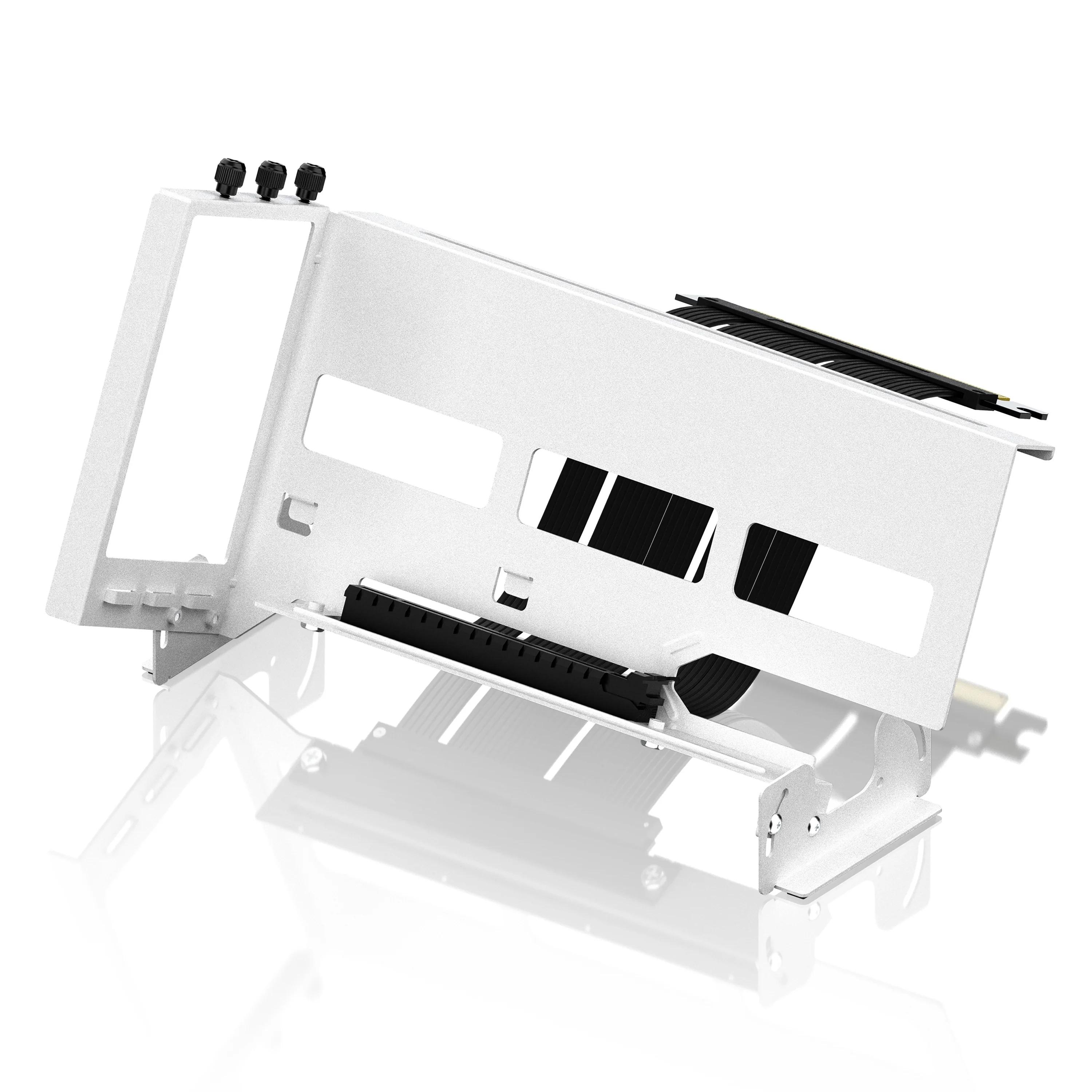 45° vertical GPU mounting bracket EZDIY-FAB PCIe 4.0 Riser Cable - White