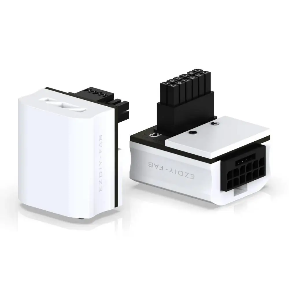 EZDIY-FAB адаптер за видеокарта 12VHPWR 600W - RVS 90&deg; White
