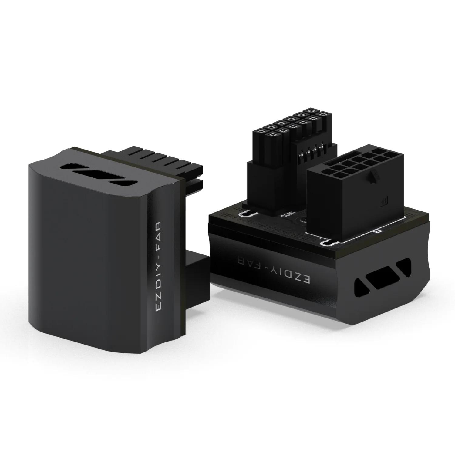 EZDIY-FAB Adapter für Grafikkarte 12VHPWR 600W - RVS 180° Schwarz