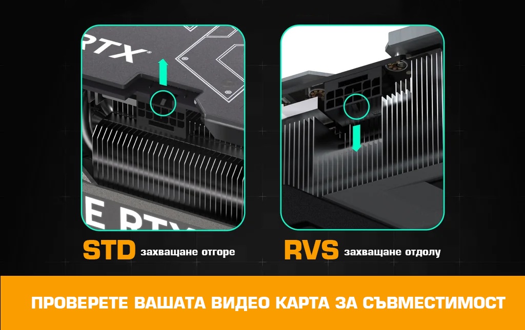 EZDIY-FAB Adapter für Grafikkarte 12VHPWR 600W - RVS 180° Schwarz