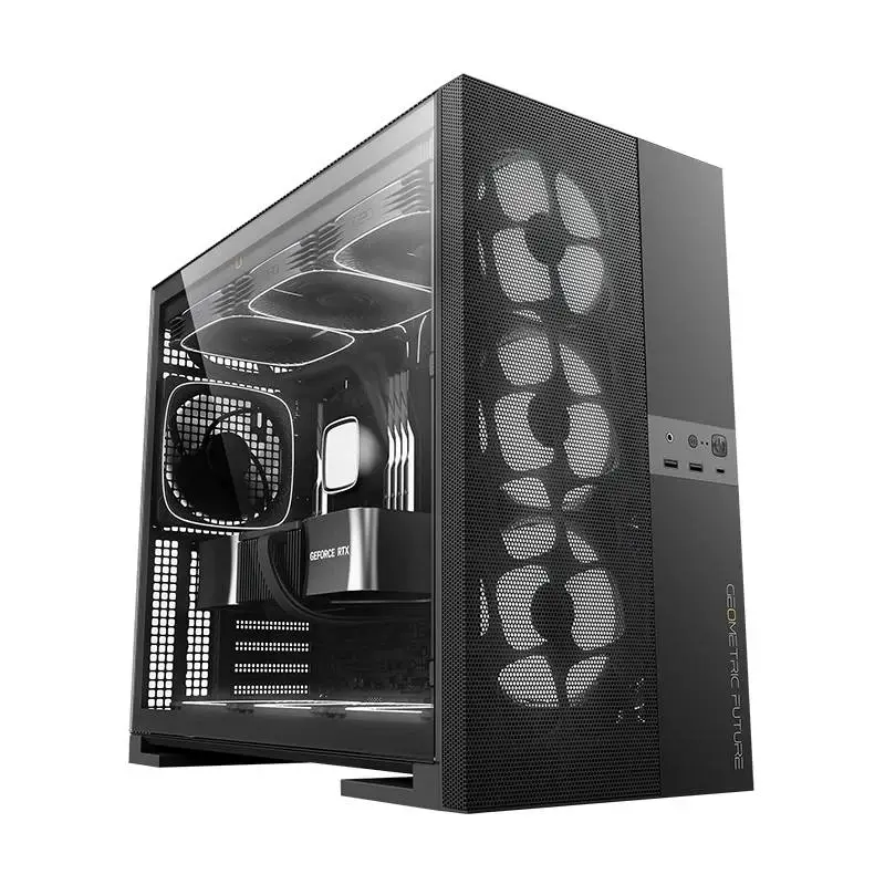 Кутия Geometric Future Model 5 Vent Black Case EATX - 5 x 140 mm aRGB fans included