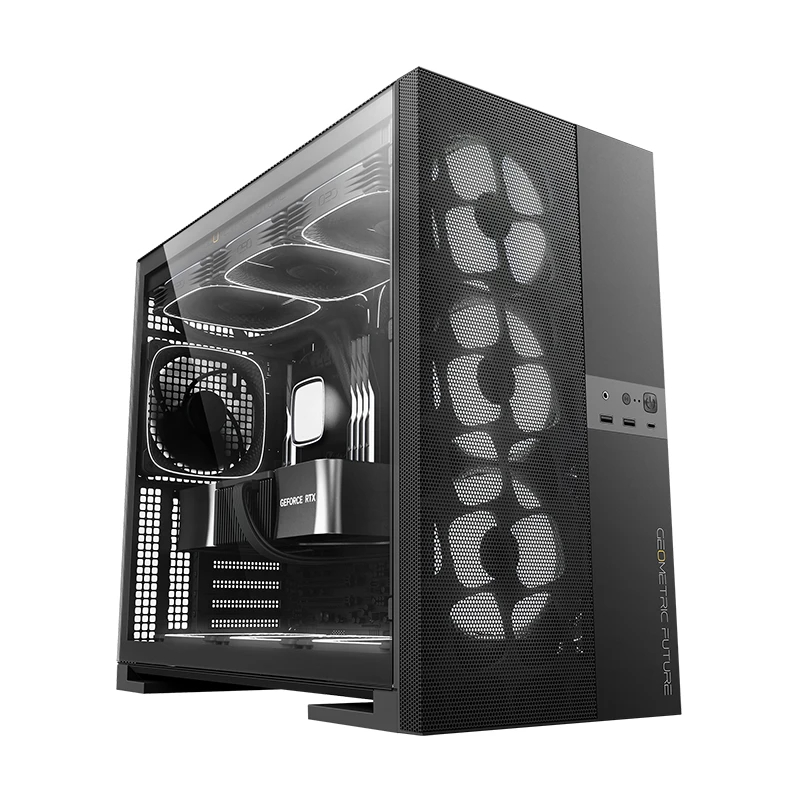 Кутия Geometric Future Model 5 Vent Black Case EATX - 5 x 140 mm aRGB fans included