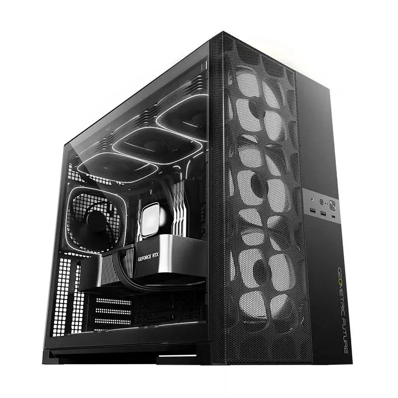 Кутия Geometric Future Model 5 Vent Black Case EATX - 5 x 140 mm aRGB fans included