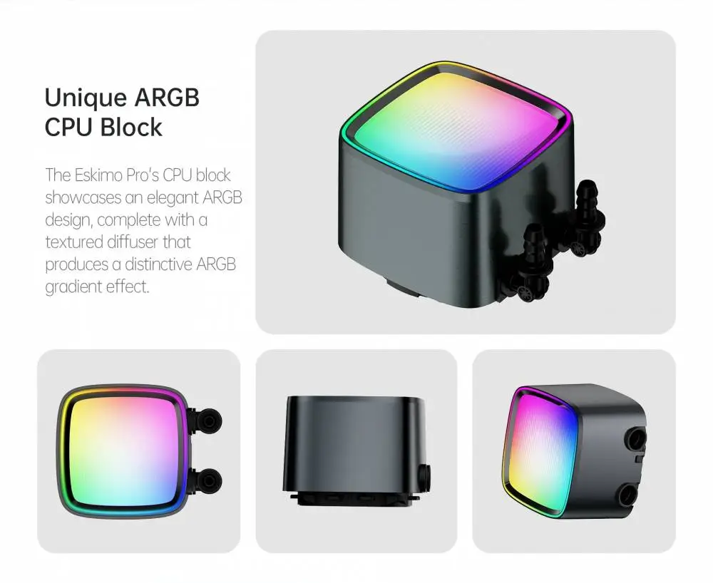 Водно охлаждане Geometric Future Eskimo Pro 420 White Water Cooling ARGB