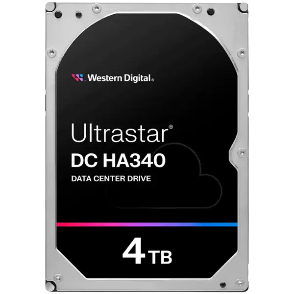 Твърд диск WD Ultrastar DC HA340 4TB 512e SE 3.5" 256MB 7200rpm SATA - WUS721204BLE6L4
