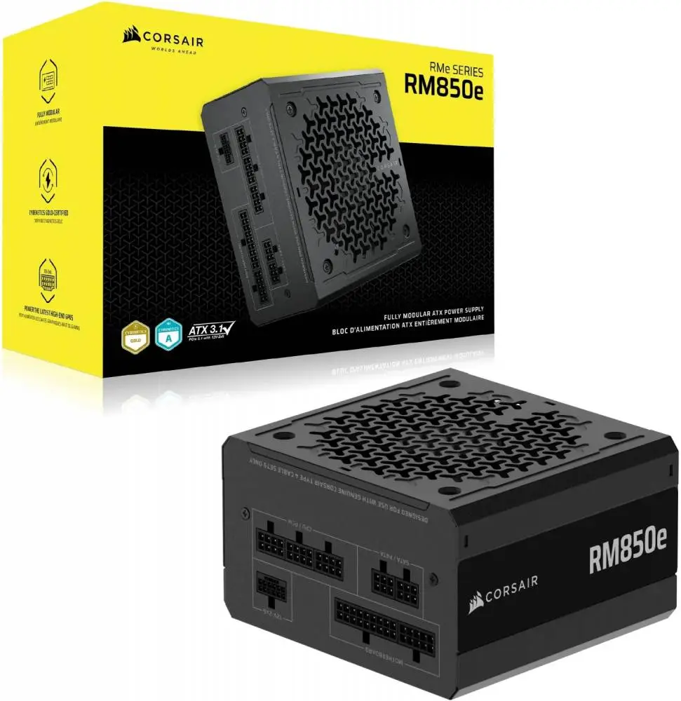 Захранване Corsair RMe RM850e 2025 850W 80 Plus Gold ATX 3.1 PCIe 5.1 Fully Modular PSU - CP-9020296-EU