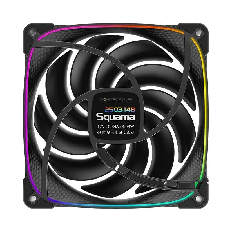 Вентилатори Geometric Future Squama 2503B-14 Black 140mm Fan Pack 3-in-1 