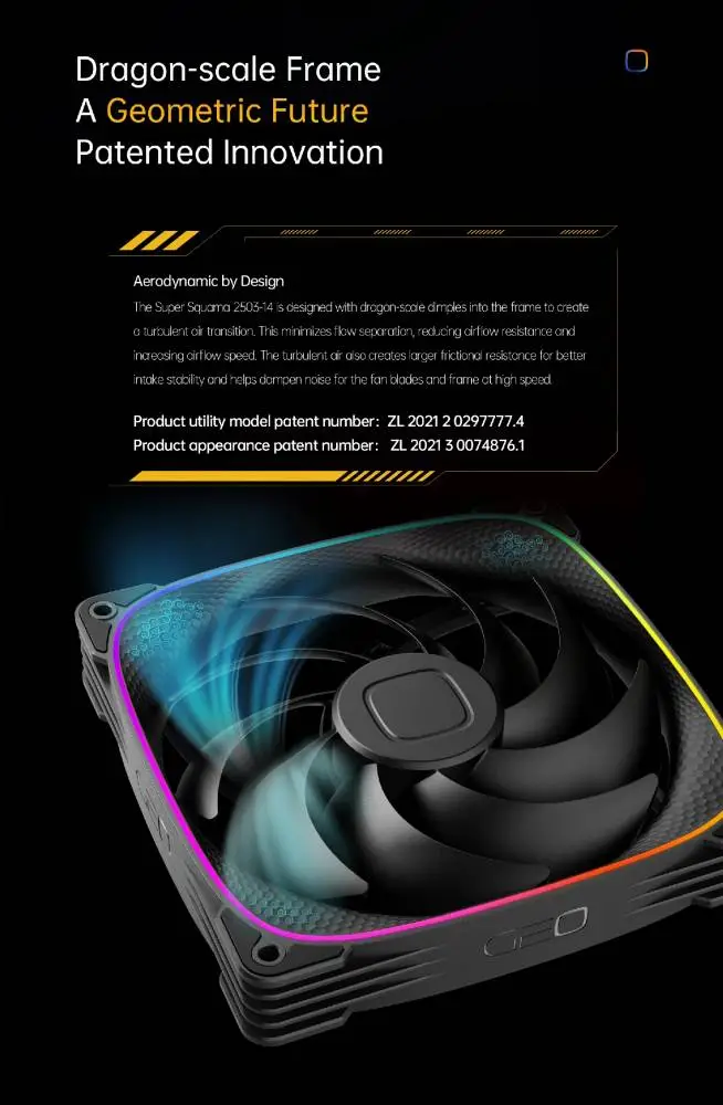 Вентилатори Geometric Future Squama 2503B-14 Black 140mm Fan Pack 3-in-1 