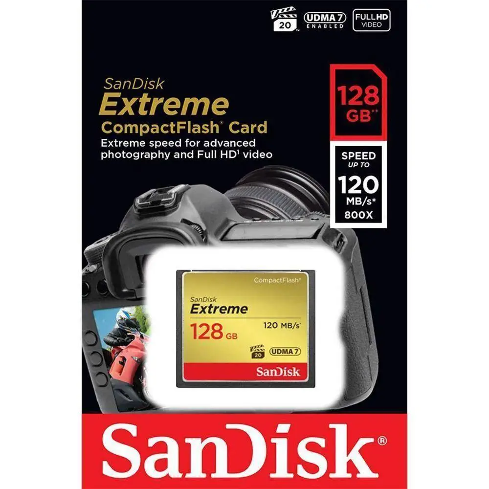 Карта памет SANDISK  Extreme&reg; CompactFlash&reg; Memory Card 128Gb