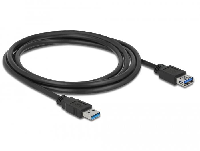Delock Câble d'extension blindé USB 3.0 Type-A mâle > USB 3.0 Type-A femelle 2.0 m noir