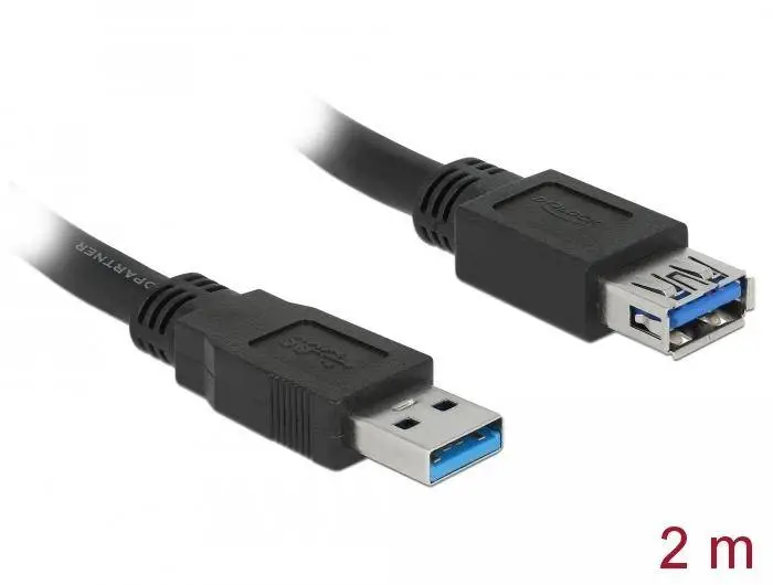 Delock Câble d'extension blindé USB 3.0 Type-A mâle > USB 3.0 Type-A femelle 2.0 m noir
