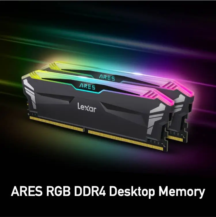 Памет Lexar Ares RGB 16GB (2x8GB) DDR4 3600MHz CL18 Black - LD4BU008G-R3600GDLA