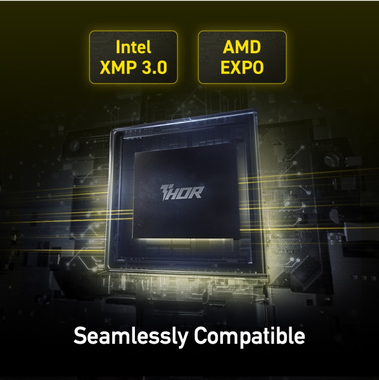 Памет Lexar THOR 32GB (2x16GB) DDR5 6000MHz CL38 Black XMP/EXPO - LD5U16G60C38LG-RGD
