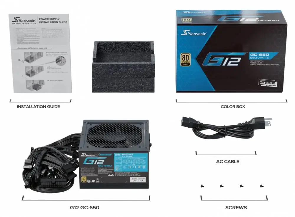 Захранване Seasonic G12 GC-650 V2 650W 80 Plus Gold PSU - SSP-650RT2