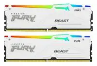 Памет Kingston FURY Beast RGB White 64GB (2x32GB) DDR5 6000MHz CL30 XMP/EXPO - KF560C30BWEAK2-64