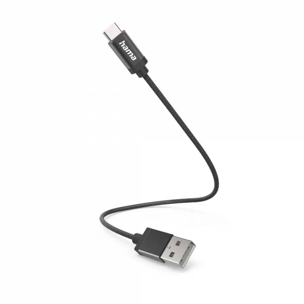 HAMA Câble de chargement, USB-C -USB A, 0.2m, noir