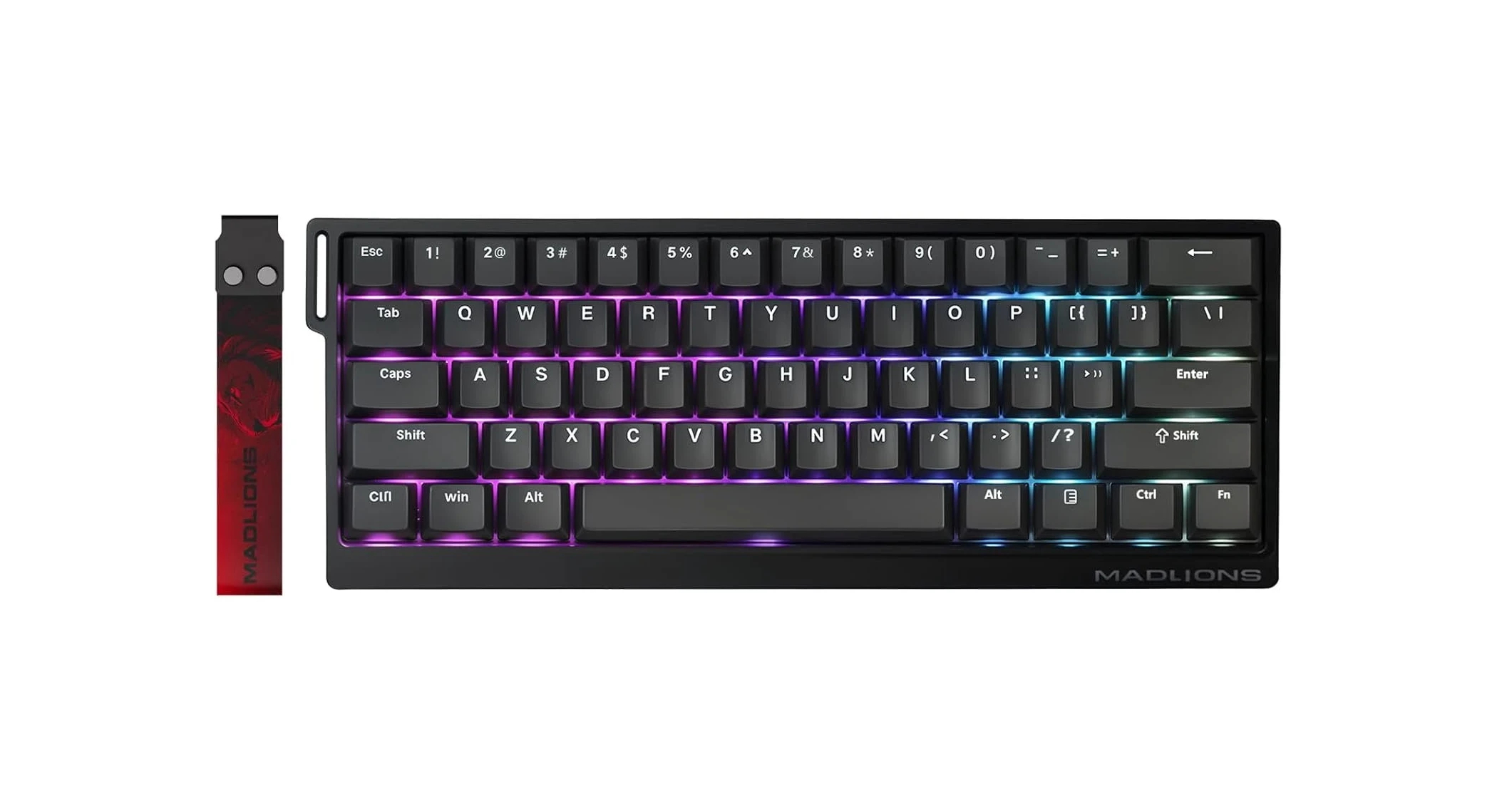 Геймърска клавиатура Madlions MAD 60 HE RGB - 1K, Magnetic Amber Pro Switches - Black
