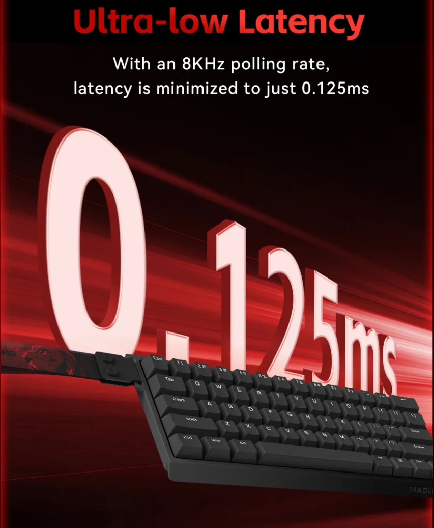 Геймърска клавиатура Madlions MAD 60 HE RGB - 1K, Magnetic Amber Pro Switches - Black