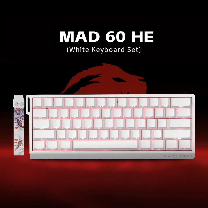 Геймърска клавиатура Madlions MAD 60 HE RGB - 1K, Magnetic Amber Pro Switches - White