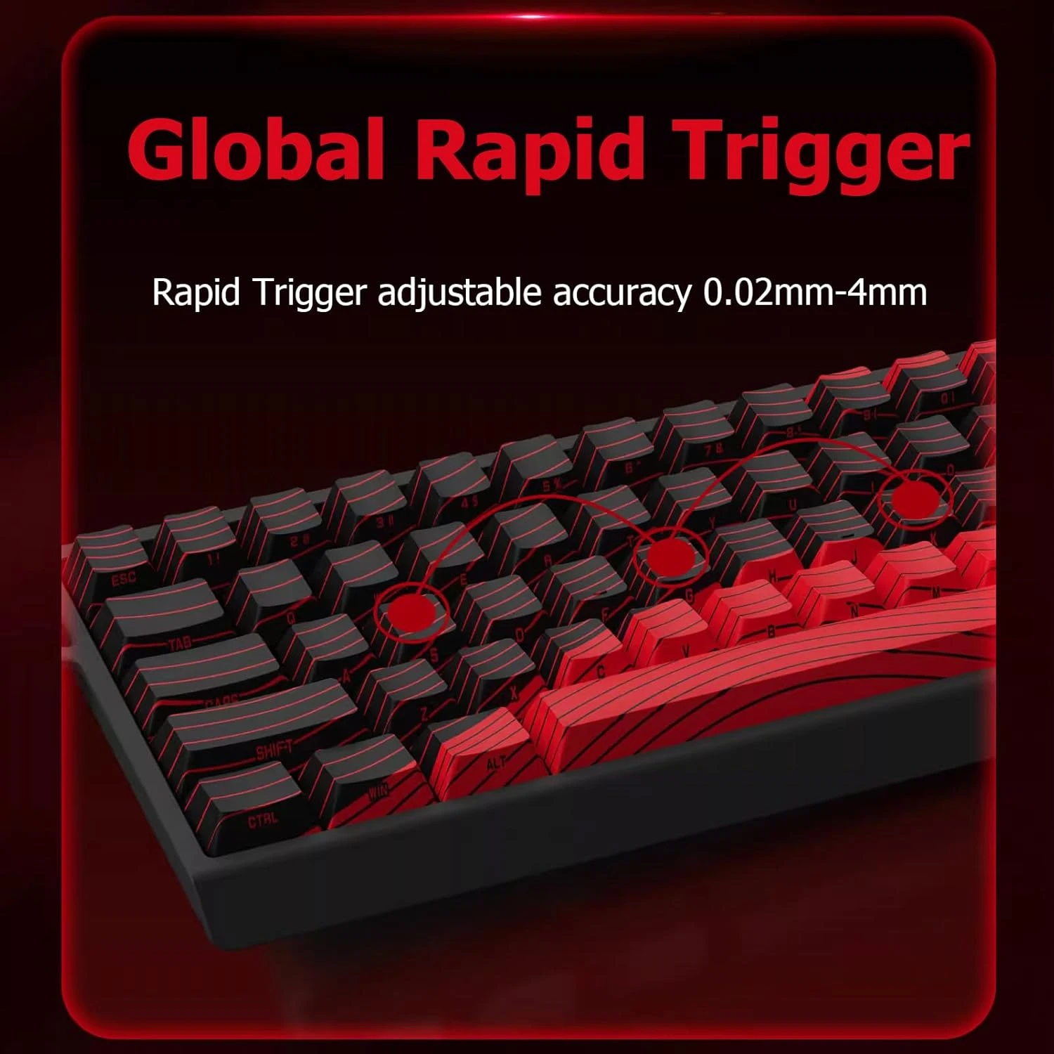 Геймърска клавиатура Madlions MAD 68 HE RGB - 1K, Magnetic Amber Pro Switches - White