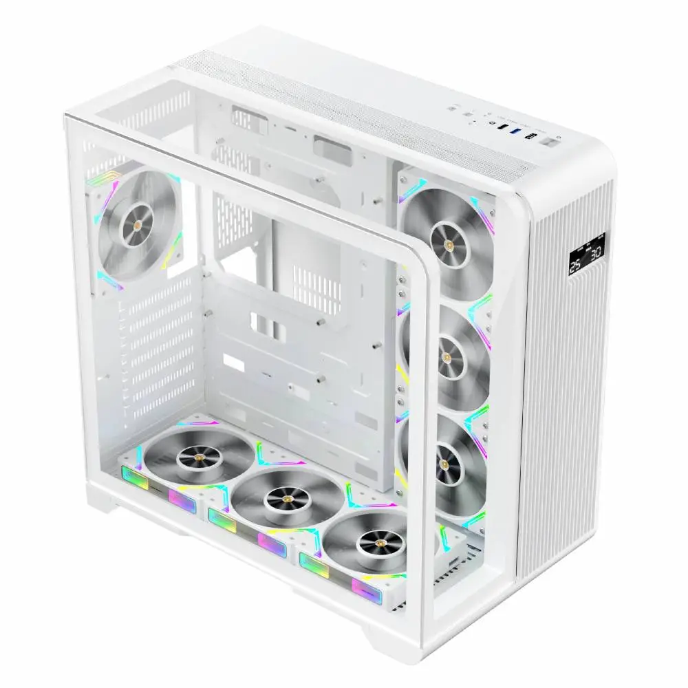 Кутия 1stPlayer RT7 White Case ATX LED display