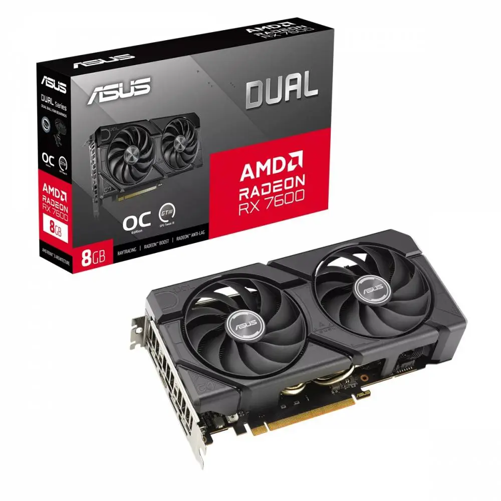 ASUS Dual Radeon RX 7600 EVO OC Edition 8GB GDDR6 - 90YV0LD0-M0NA00