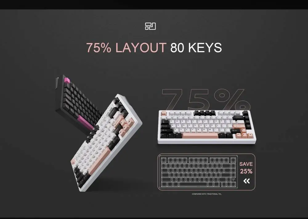 Геймърска безжична клавиатура VGNVXE75 V2 Misty Purple - Aniya Switches, BT5.0, 2.4G, Aluminium